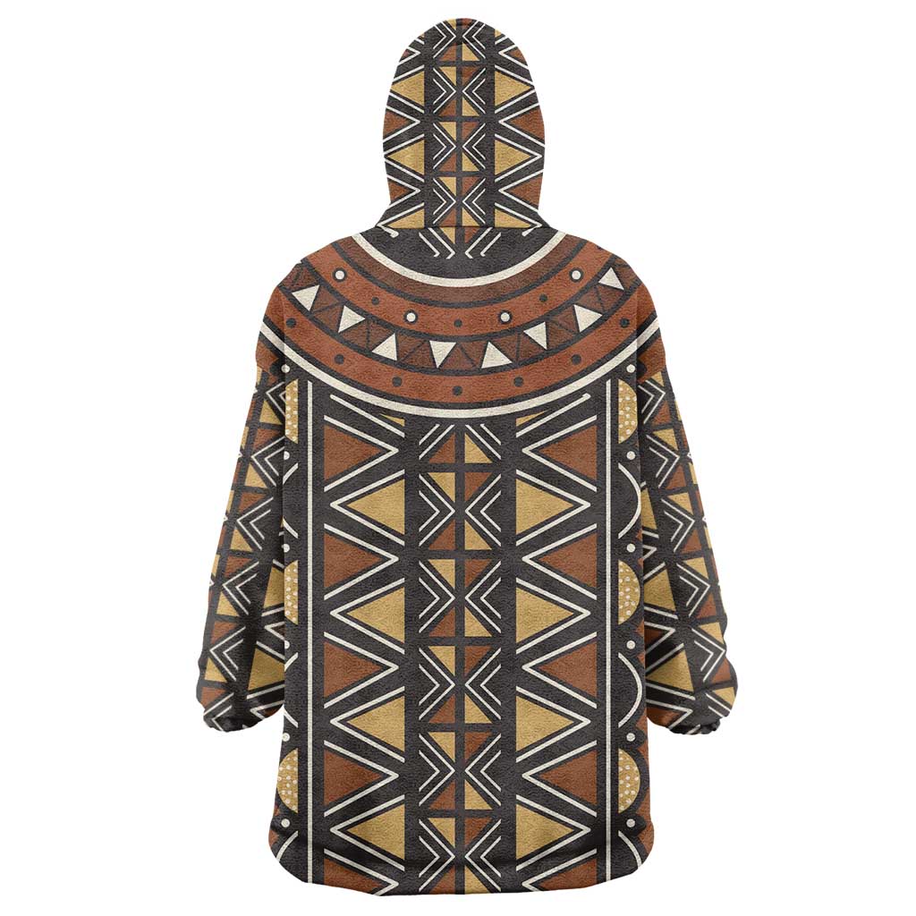 Mali Mud Cloth African Village Wearable Blanket Hoodie Ethnic Geometry Style - Wonder Print Shop