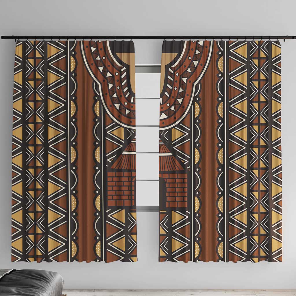 Mali Mud Cloth African Village Window Curtain Ethnic Geometry Style - Wonder Print Shop