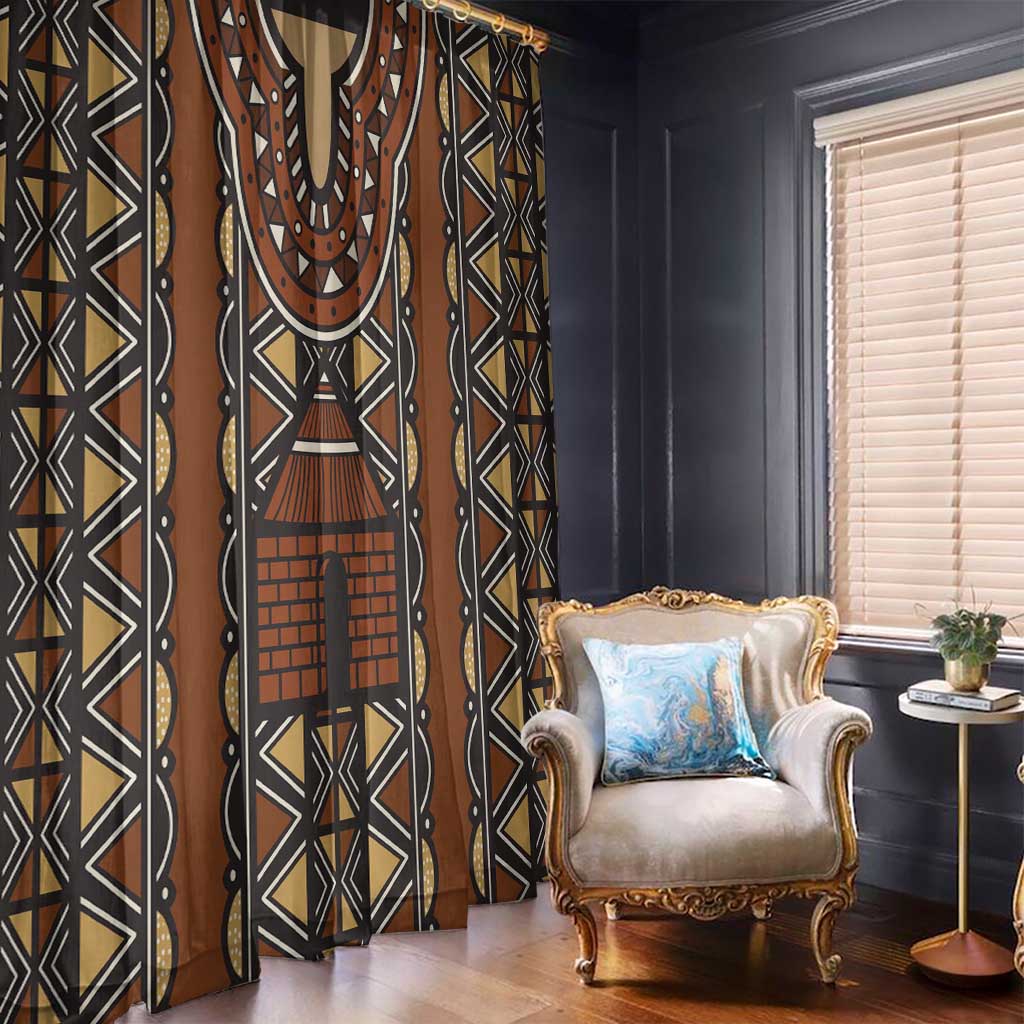 Mali Mud Cloth African Village Window Curtain Ethnic Geometry Style - Wonder Print Shop