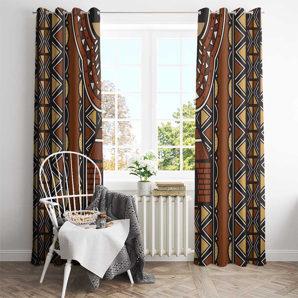 Mali Mud Cloth African Village Window Curtain Ethnic Geometry Style - Wonder Print Shop
