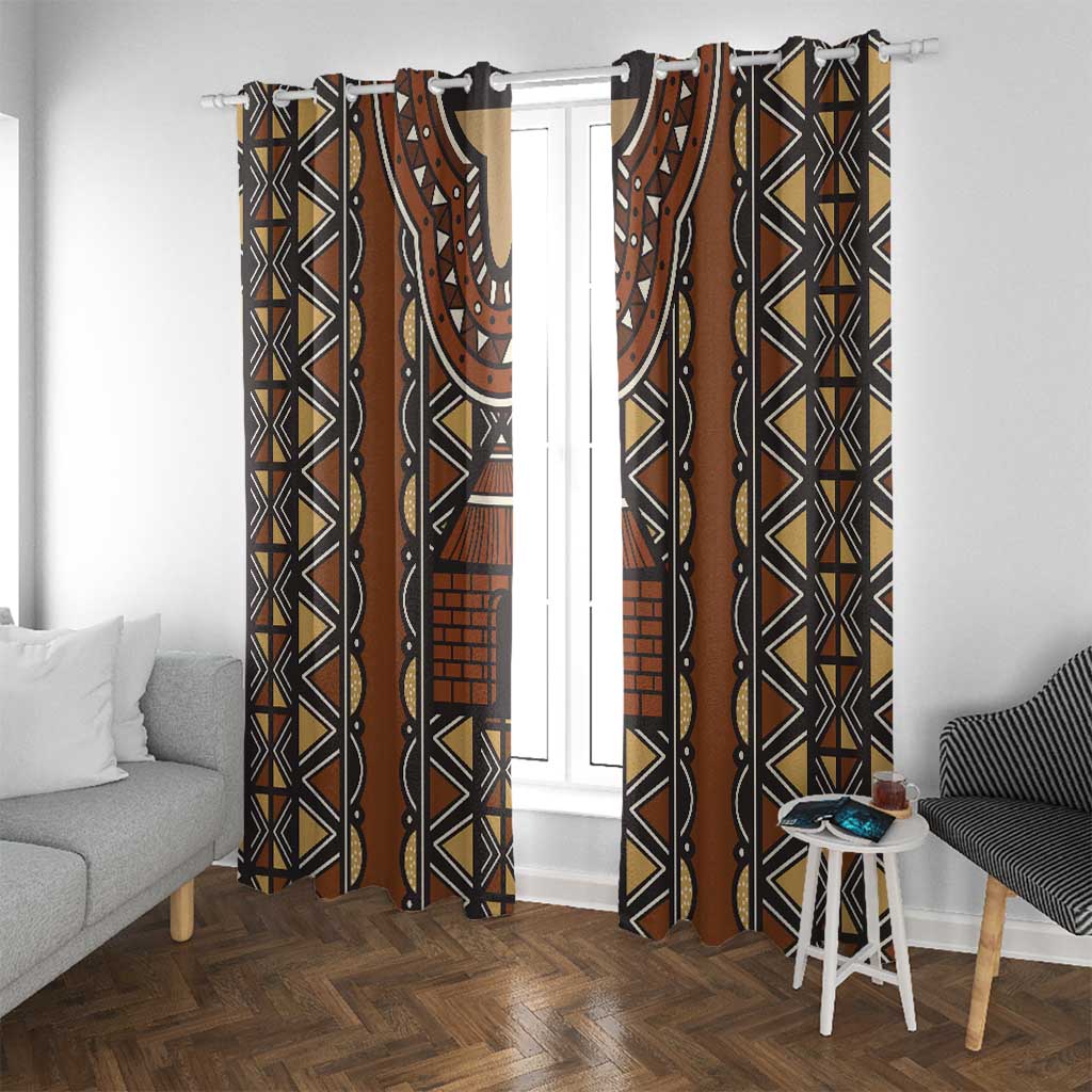 Mali Mud Cloth African Village Window Curtain Ethnic Geometry Style - Wonder Print Shop