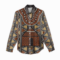 Mali Mud Cloth African Village Women Casual Shirt Ethnic Geometry Style - Wonder Print Shop