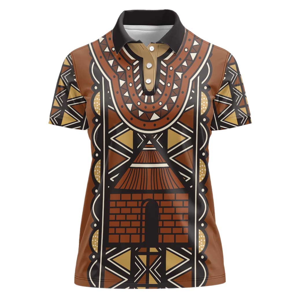 Mali Mud Cloth African Village Women Polo Shirt Ethnic Geometry Style - Wonder Print Shop