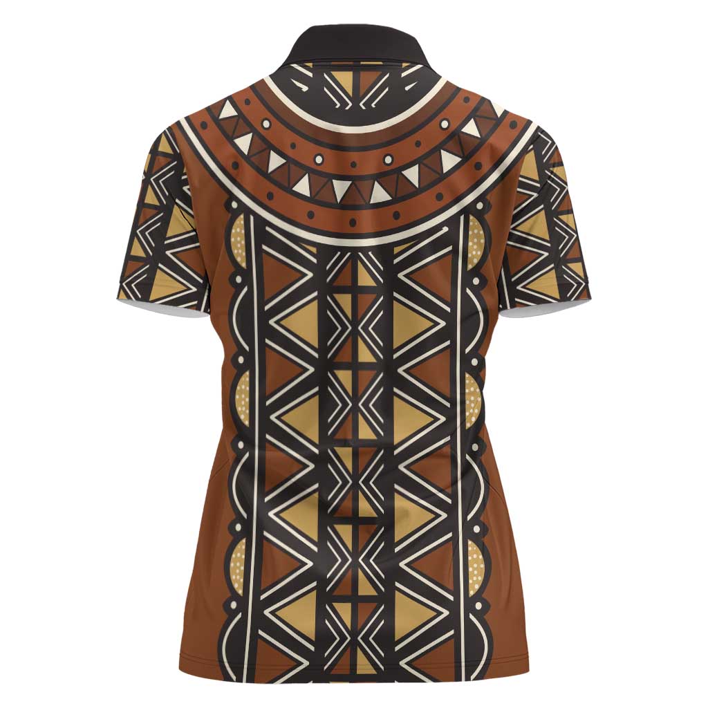 Mali Mud Cloth African Village Women Polo Shirt Ethnic Geometry Style - Wonder Print Shop
