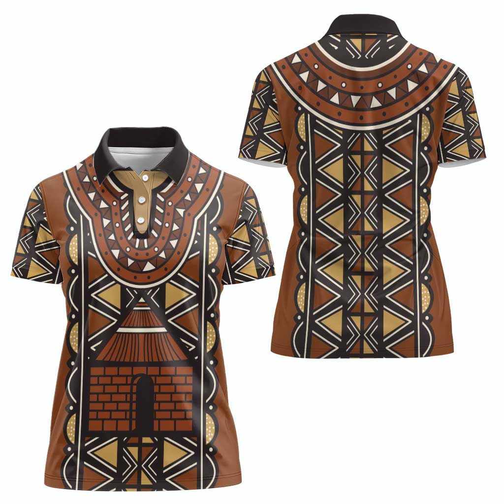 Mali Mud Cloth African Village Women Polo Shirt Ethnic Geometry Style - Wonder Print Shop