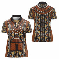 Mali Mud Cloth African Village Women Polo Shirt Ethnic Geometry Style - Wonder Print Shop