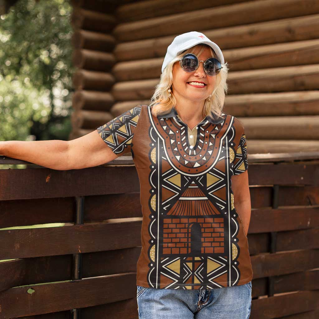 Mali Mud Cloth African Village Women Polo Shirt Ethnic Geometry Style - Wonder Print Shop