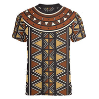 Mali Mud Cloth African Village Women V-Neck T-Shirt Ethnic Geometry Style - Wonder Print Shop