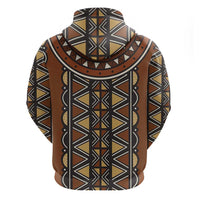 Mali Mud Cloth African Village Zip Hoodie Ethnic Geometry Style - Wonder Print Shop