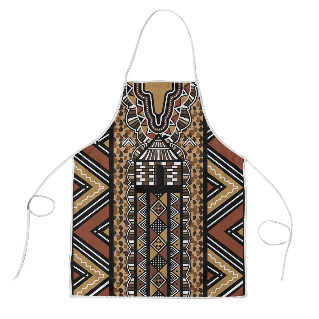 Mali Mud Cloth Leopards Legacy Apron Tribal Village - Wonder Print Shop