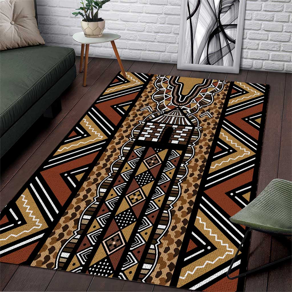 Mali Mud Cloth Leopards Legacy Area Rug Tribal Village - Wonder Print Shop
