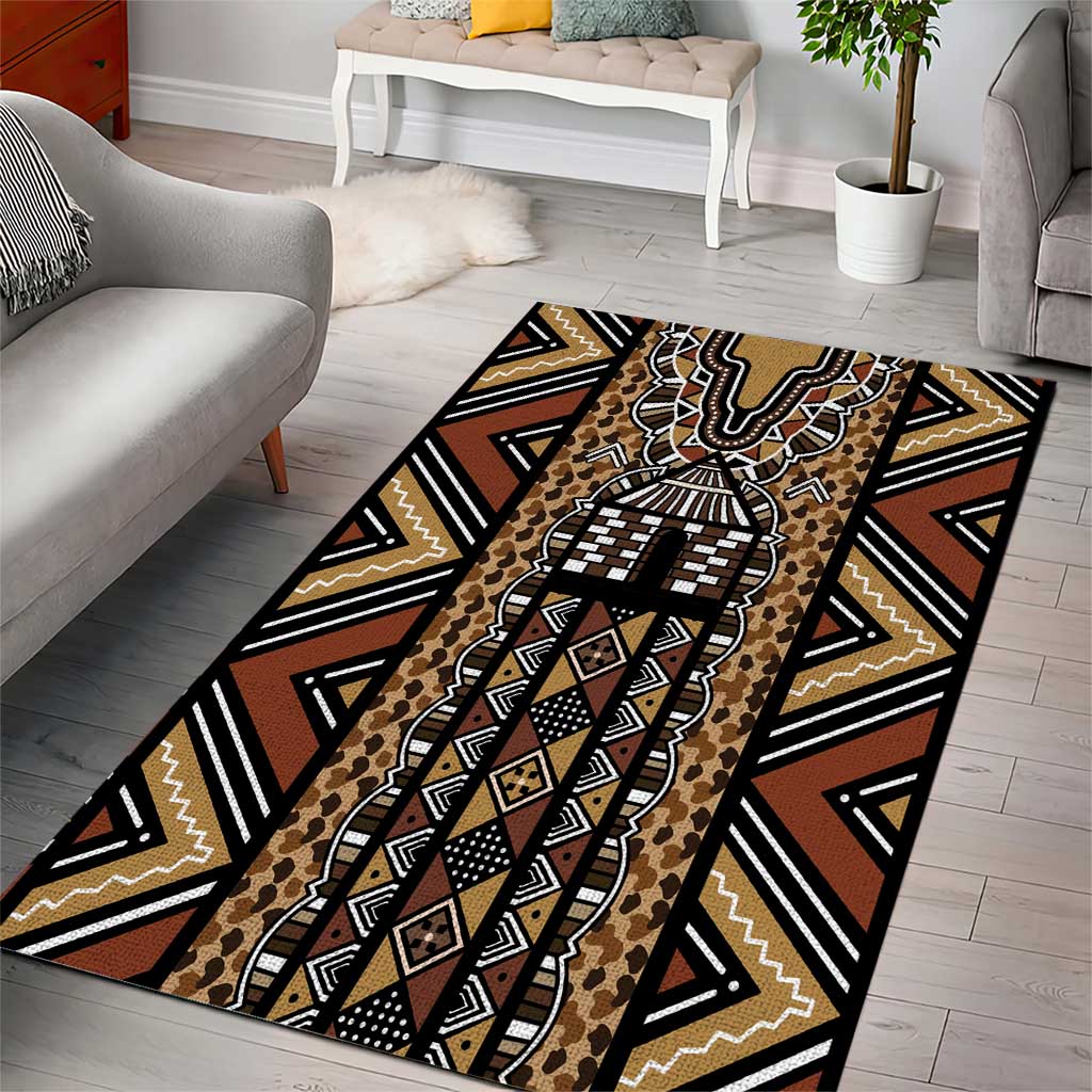 Mali Mud Cloth Leopards Legacy Area Rug Tribal Village - Wonder Print Shop