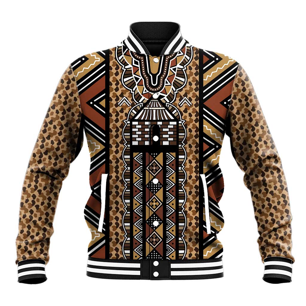 Mali Mud Cloth Leopards Legacy Baseball Jacket Tribal Village - Wonder Print Shop