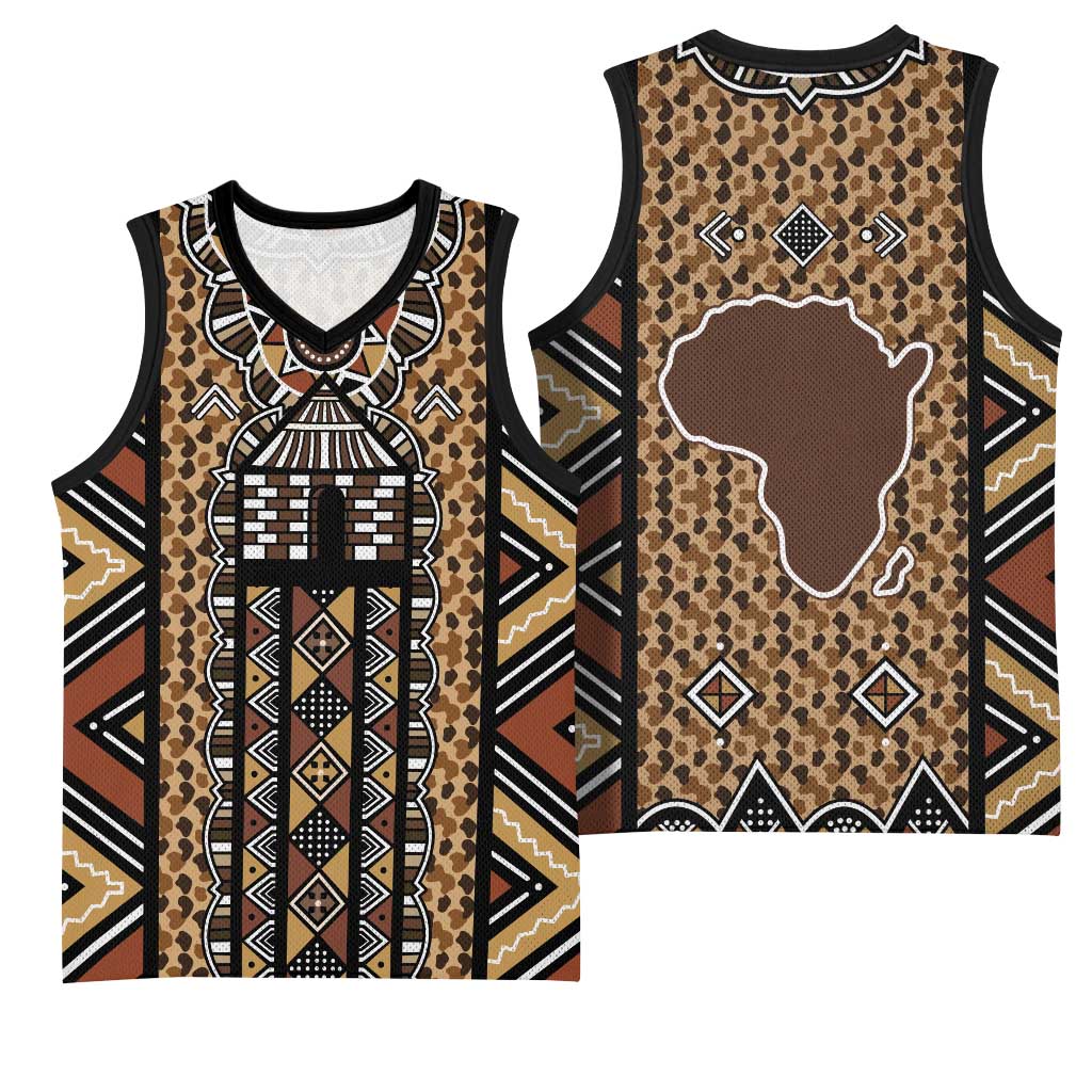 Mali Mud Cloth Leopards Legacy Basketball Jersey Tribal Village - Wonder Print Shop
