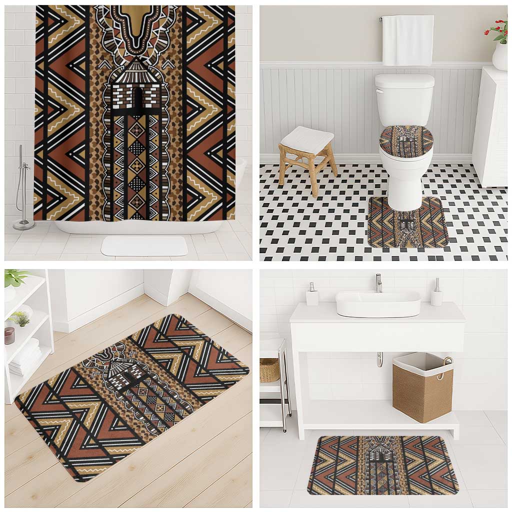 Mali Mud Cloth Leopards Legacy Bathroom Set Tribal Village - Wonder Print Shop