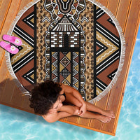 Mali Mud Cloth Leopards Legacy Beach Blanket Tribal Village - Wonder Print Shop