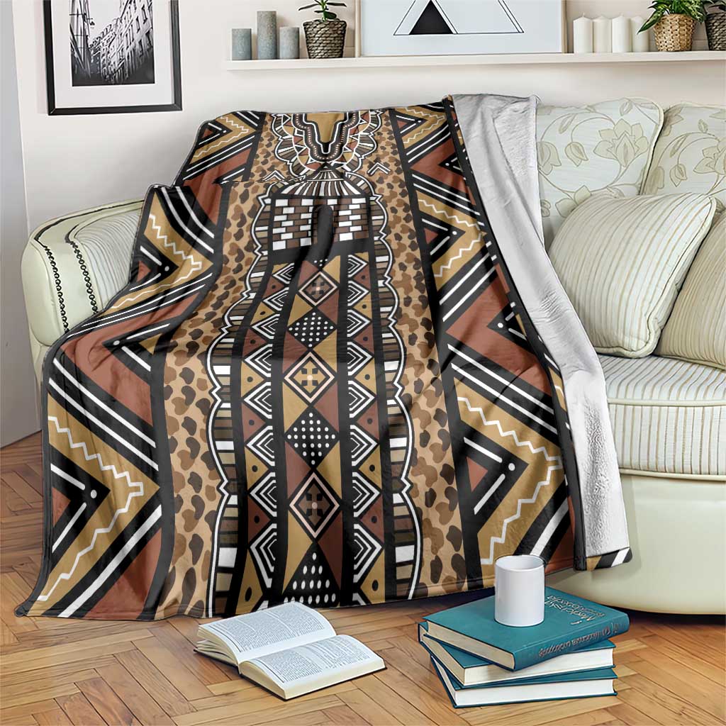 Mali Mud Cloth Leopards Legacy Blanket Tribal Village - Wonder Print Shop