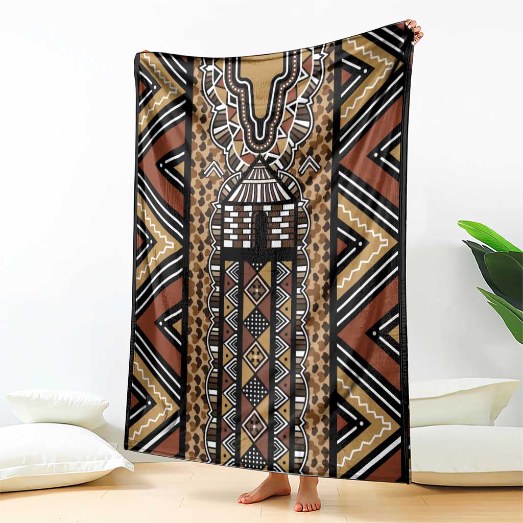 Mali Mud Cloth Leopards Legacy Blanket Tribal Village - Wonder Print Shop