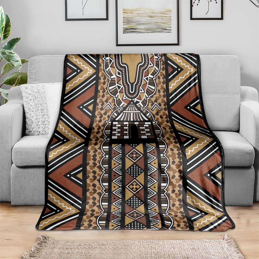 Mali Mud Cloth Leopards Legacy Blanket Tribal Village - Wonder Print Shop