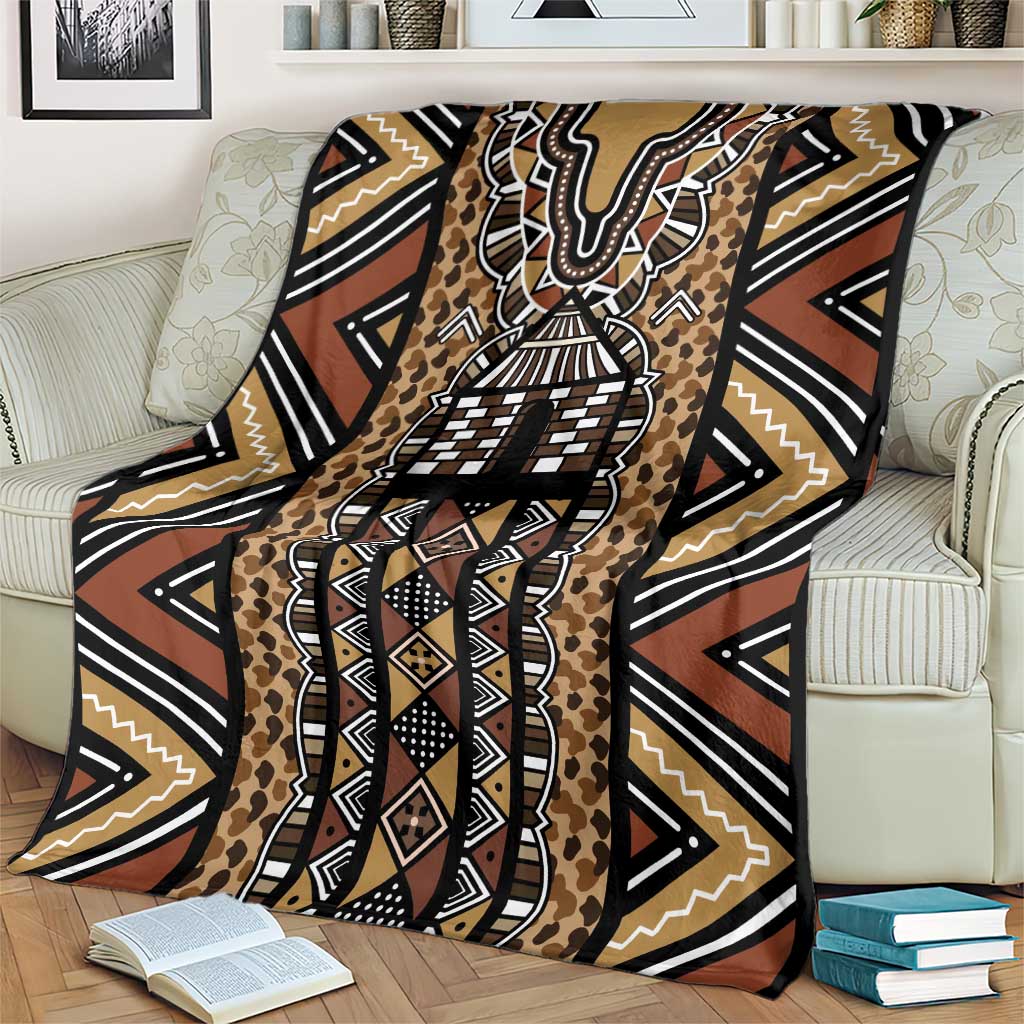Mali Mud Cloth Leopards Legacy Blanket Tribal Village - Wonder Print Shop