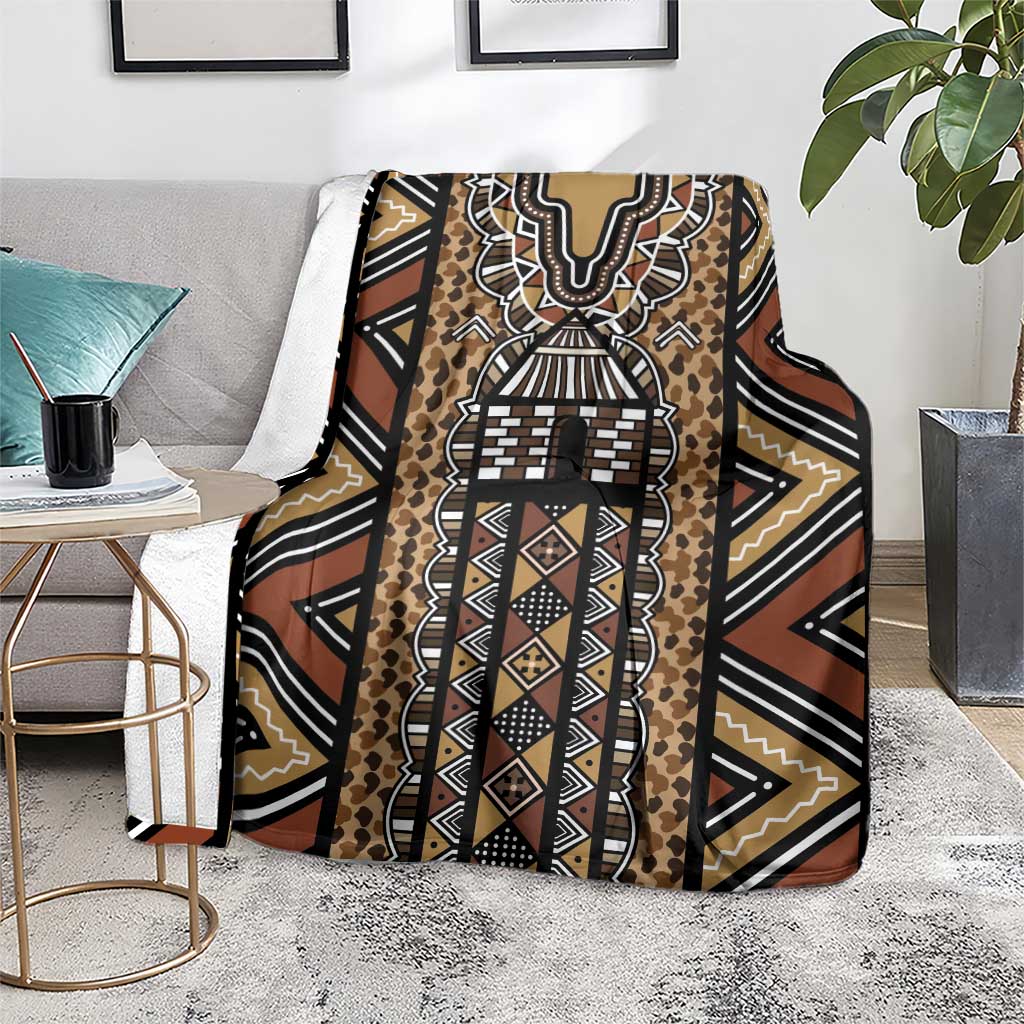 Mali Mud Cloth Leopards Legacy Blanket Tribal Village - Wonder Print Shop