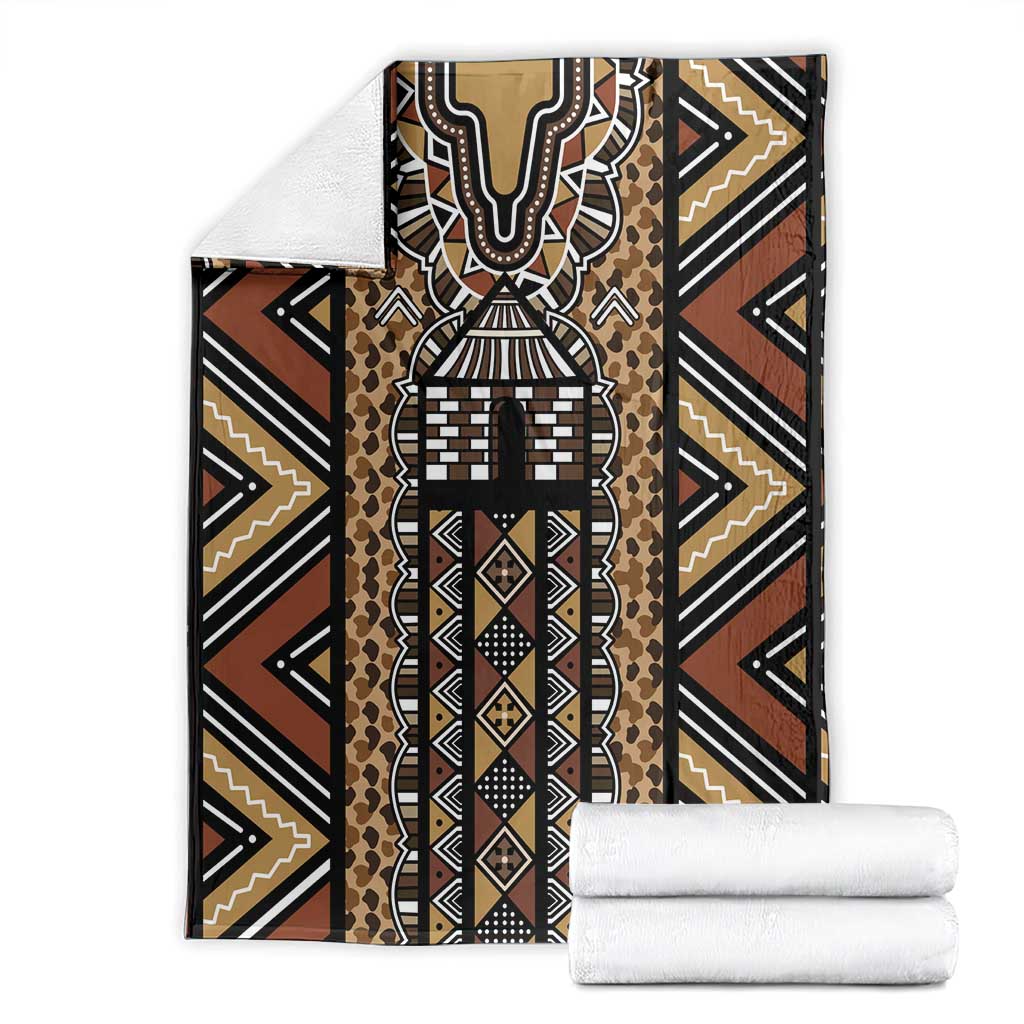 Mali Mud Cloth Leopards Legacy Blanket Tribal Village - Wonder Print Shop