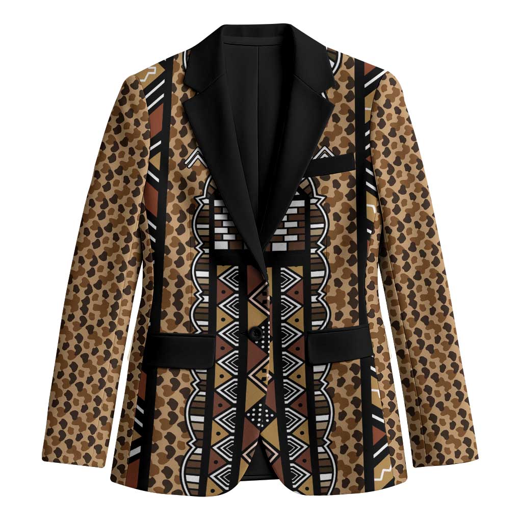 Mali Mud Cloth Leopards Legacy Blazer Tribal Village - Wonder Print Shop