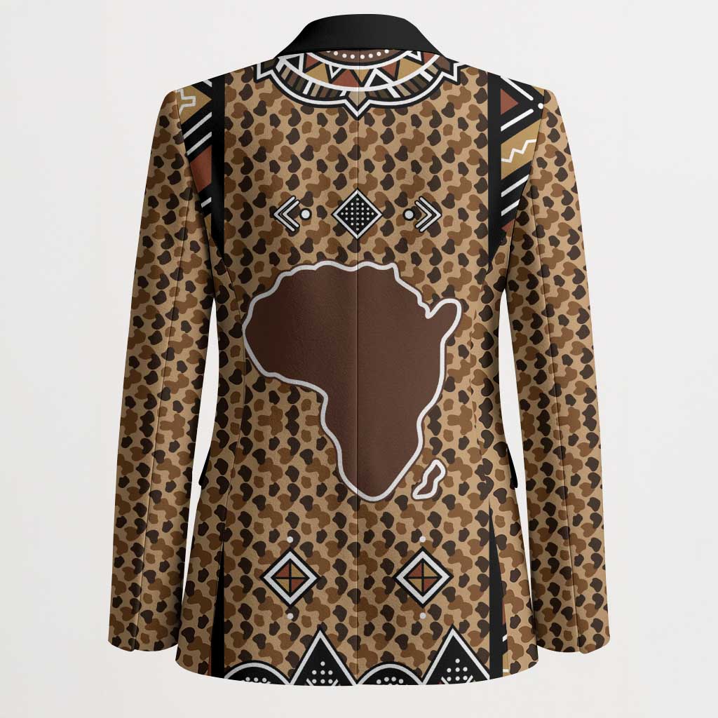 Mali Mud Cloth Leopards Legacy Blazer Tribal Village - Wonder Print Shop