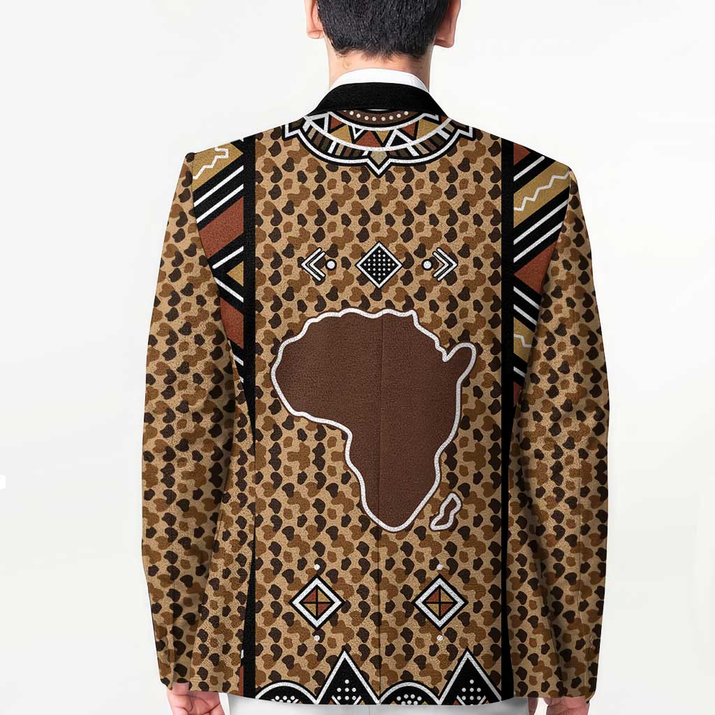 Mali Mud Cloth Leopards Legacy Blazer Tribal Village - Wonder Print Shop