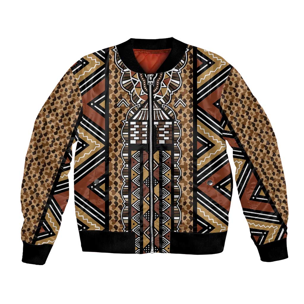 Mali Mud Cloth Leopards Legacy Bomber Jacket Tribal Village - Wonder Print Shop