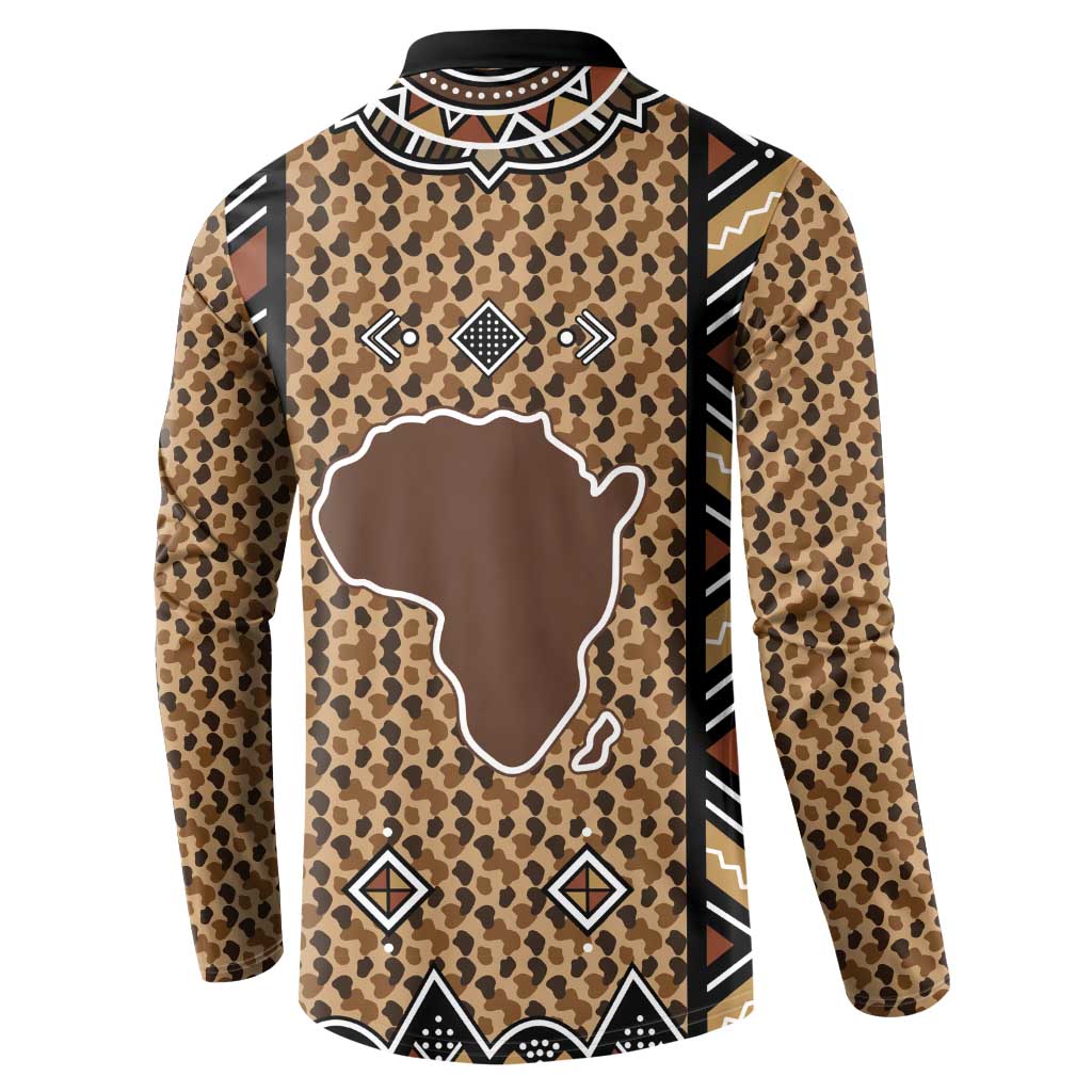 Mali Mud Cloth Leopards Legacy Button Sweatshirt Tribal Village - Wonder Print Shop