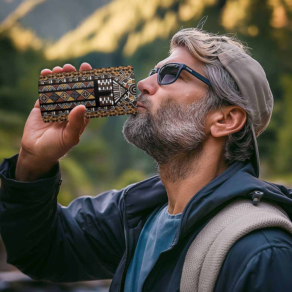 Mali Mud Cloth Leopards Legacy 4 in 1 Can Cooler Tumbler Tribal Village - Wonder Print Shop