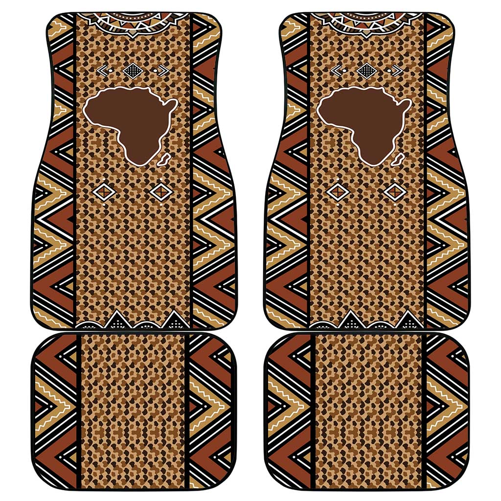 Mali Mud Cloth Leopards Legacy Car Mats Tribal Village - Wonder Print Shop