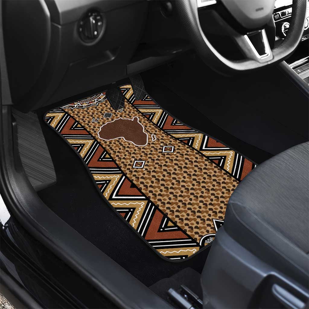 Mali Mud Cloth Leopards Legacy Car Mats Tribal Village - Wonder Print Shop