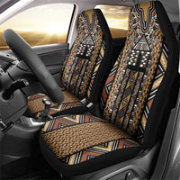 Mali Mud Cloth Leopards Legacy Car Seat Cover Tribal Village - Wonder Print Shop