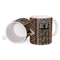 Mali Mud Cloth Leopards Legacy Ceramic Mug Tribal Village - Wonder Print Shop