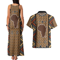 Mali Mud Cloth Leopards Legacy Couples Matching Tank Maxi Dress and Hawaiian Shirt Tribal Village - Wonder Print Shop