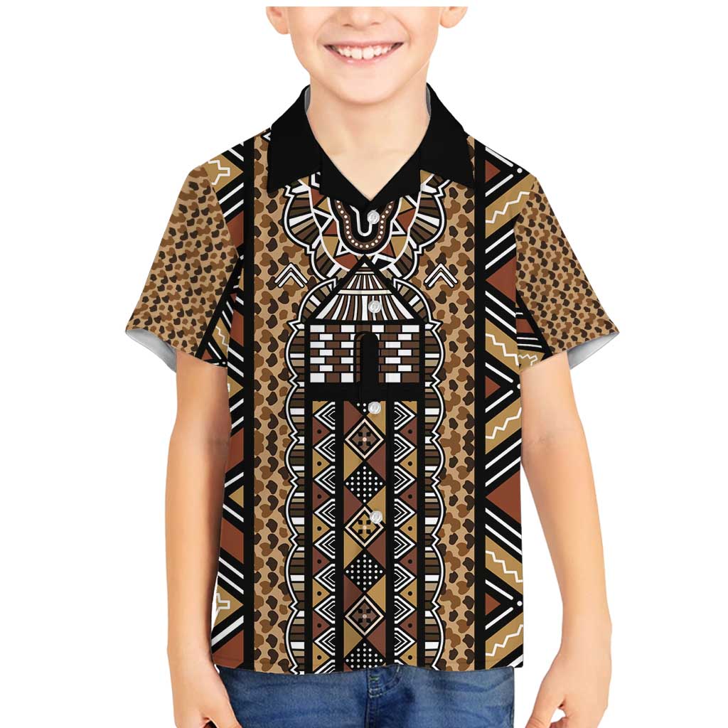 Mali Mud Cloth Leopards Legacy Family Matching Mermaid Dress and Hawaiian Shirt Tribal Village - Wonder Print Shop
