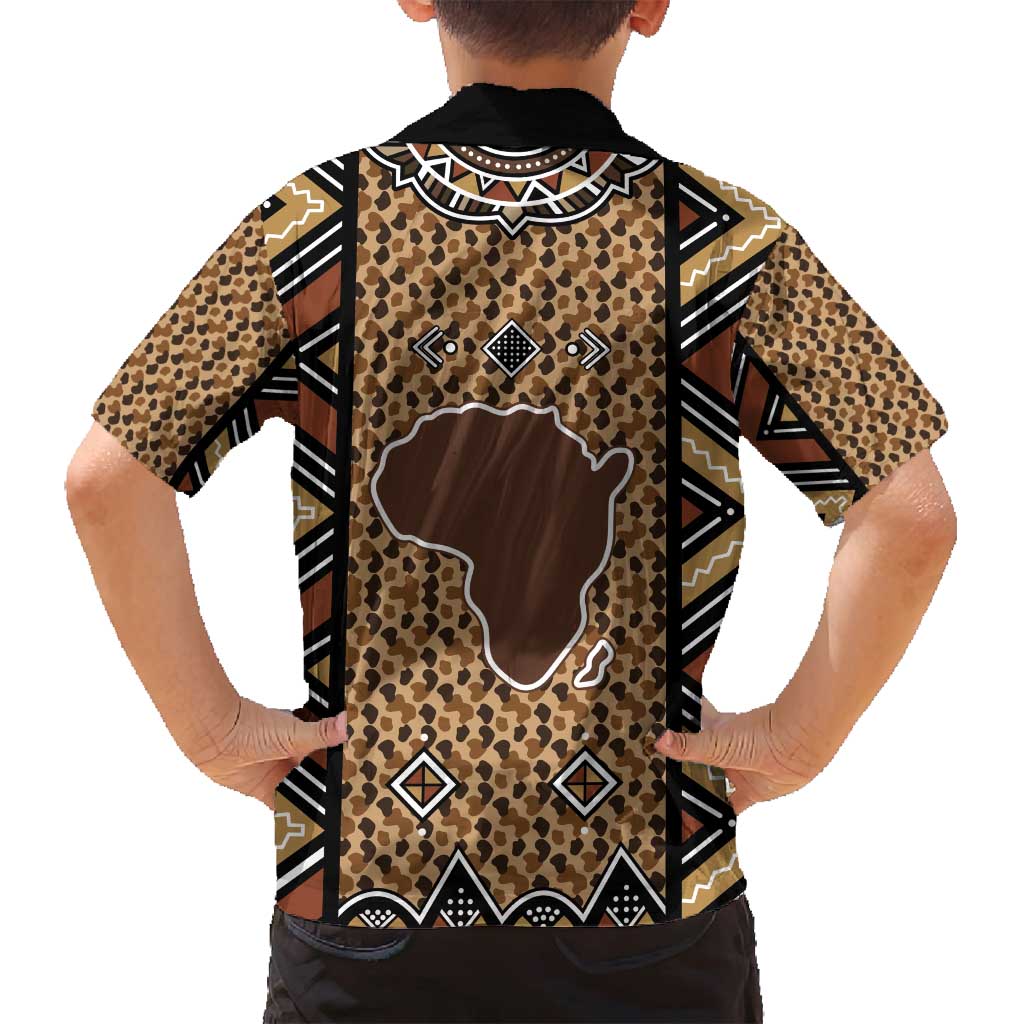 Mali Mud Cloth Leopards Legacy Family Matching Off Shoulder Maxi Dress and Hawaiian Shirt Tribal Village - Wonder Print Shop
