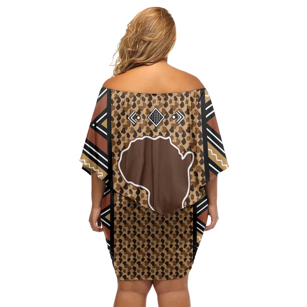 Mali Mud Cloth Leopards Legacy Family Matching Off Shoulder Short Dress and Hawaiian Shirt Tribal Village - Wonder Print Shop