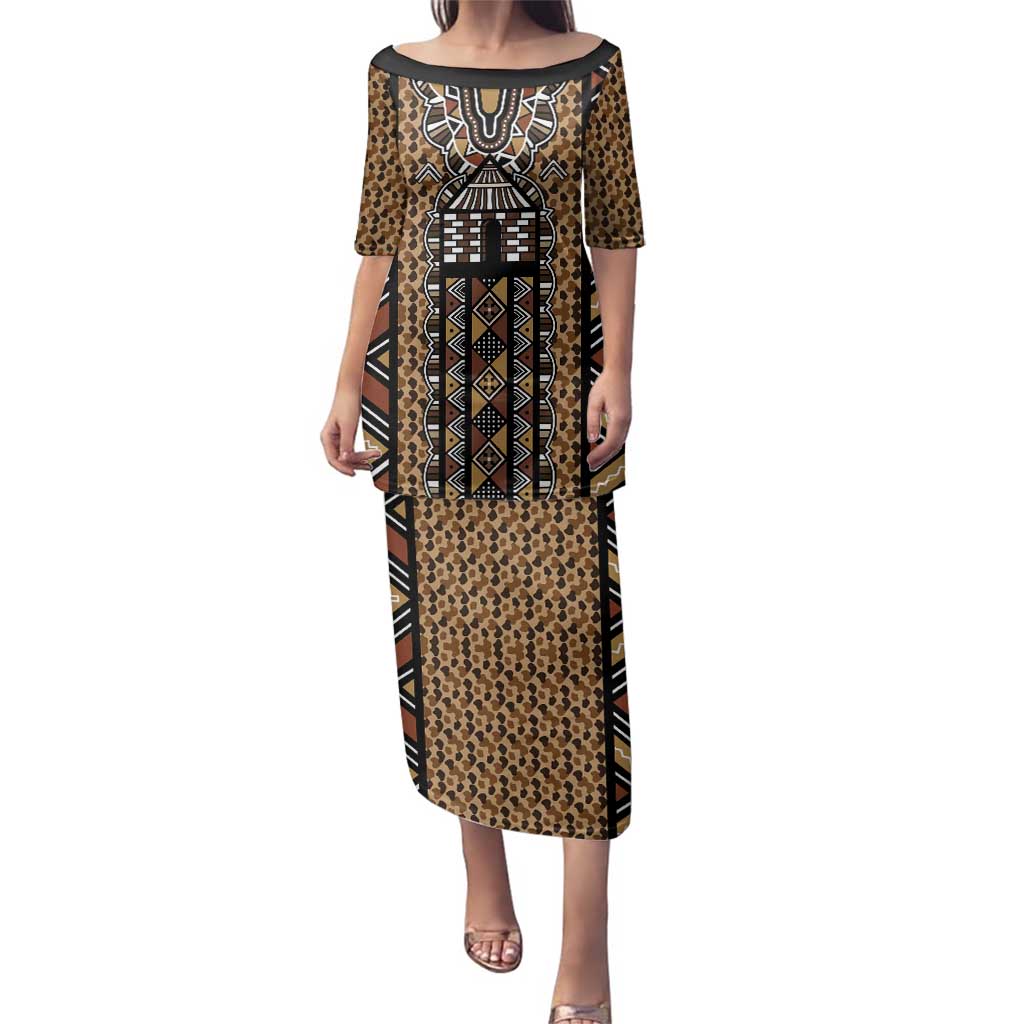 Mali Mud Cloth Leopards Legacy Family Matching Puletasi and Hawaiian Shirt Tribal Village - Wonder Print Shop