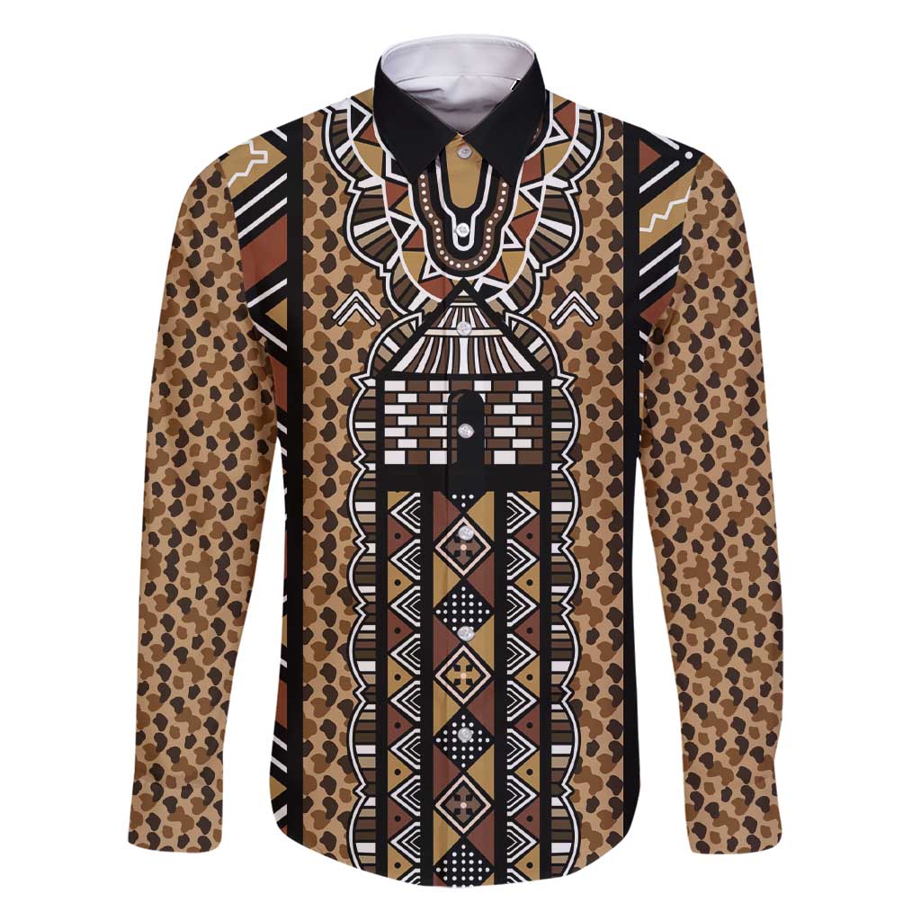 Mali Mud Cloth Leopards Legacy Family Matching Short Sleeve Bodycon Dress and Hawaiian Shirt Tribal Village - Wonder Print Shop