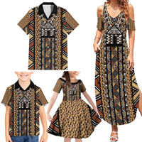 Mali Mud Cloth Leopards Legacy Family Matching Summer Maxi Dress and Hawaiian Shirt Tribal Village - Wonder Print Shop