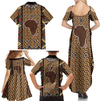 Mali Mud Cloth Leopards Legacy Family Matching Summer Maxi Dress and Hawaiian Shirt Tribal Village - Wonder Print Shop