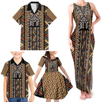 Mali Mud Cloth Leopards Legacy Family Matching Tank Maxi Dress and Hawaiian Shirt Tribal Village - Wonder Print Shop