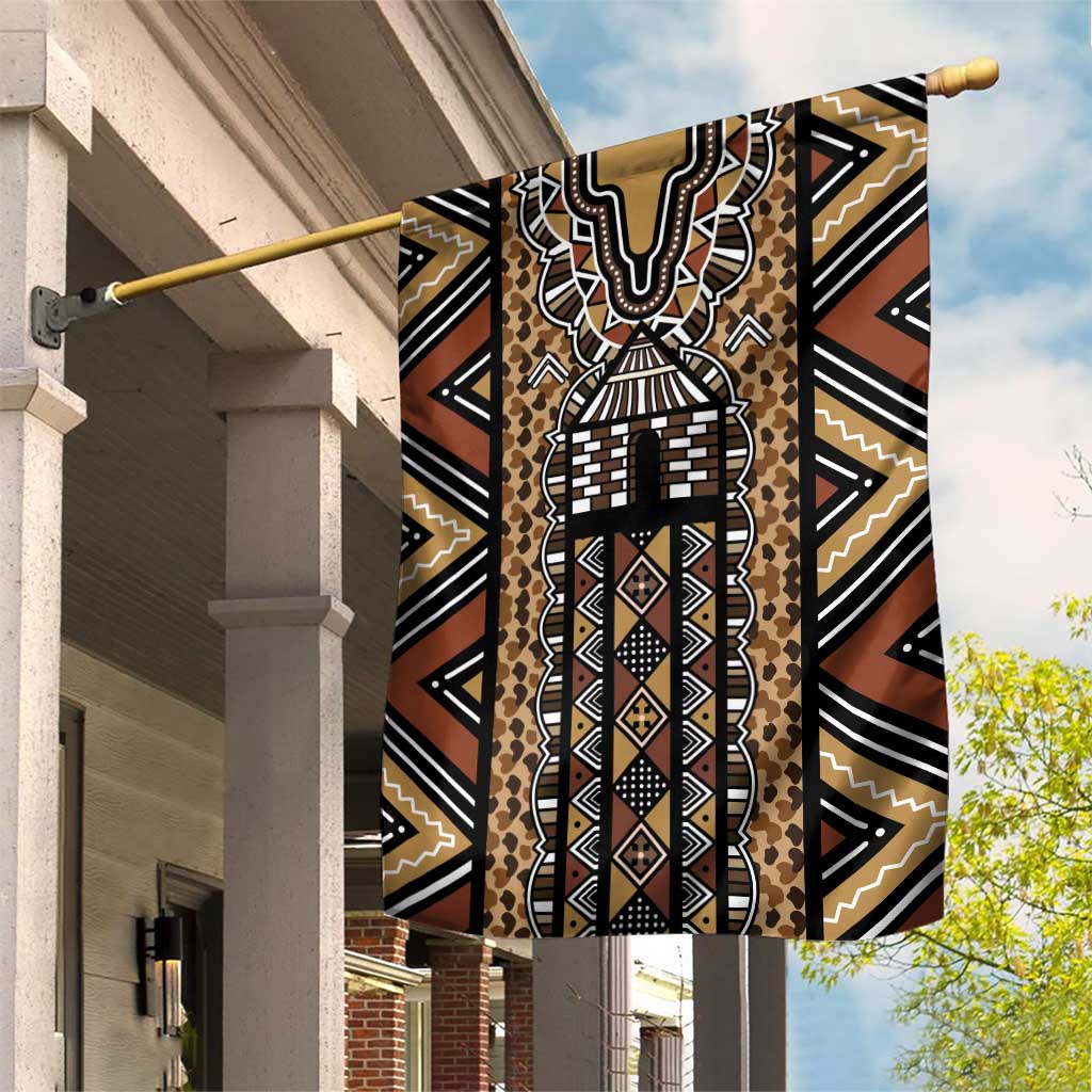 Mali Mud Cloth Leopards Legacy Garden Flag Tribal Village - Wonder Print Shop