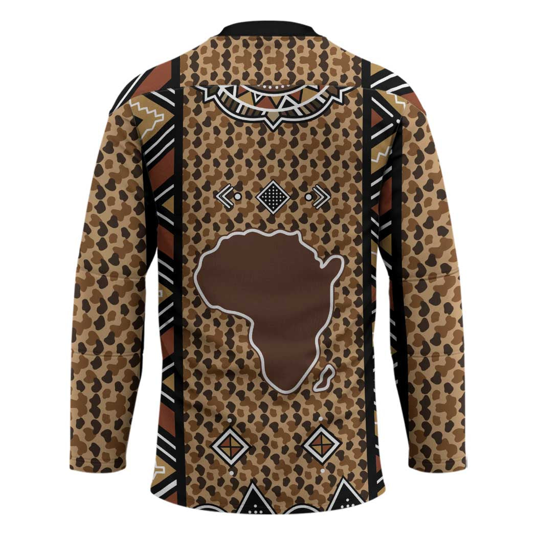 Mali Mud Cloth Leopards Legacy Hockey Jersey Tribal Village - Wonder Print Shop
