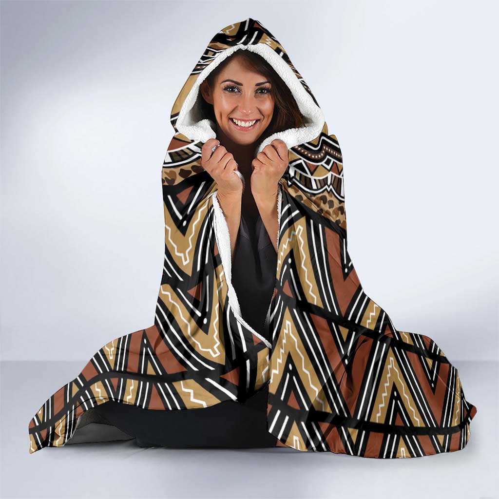Mali Mud Cloth Leopards Legacy Hooded Blanket Tribal Village - Wonder Print Shop