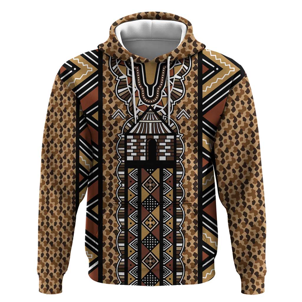 Mali Mud Cloth Leopards Legacy Hoodie Tribal Village - Wonder Print Shop