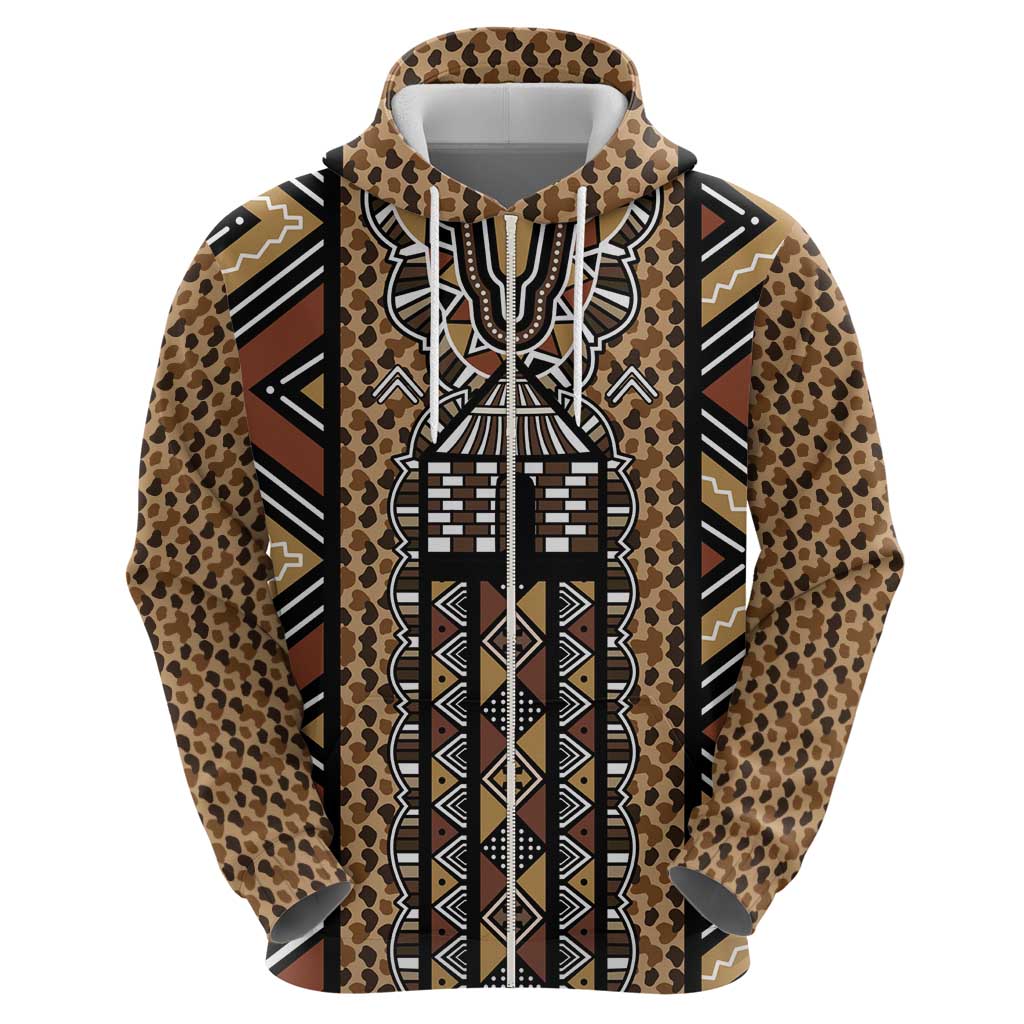 Mali Mud Cloth Leopards Legacy Hoodie Tribal Village - Wonder Print Shop